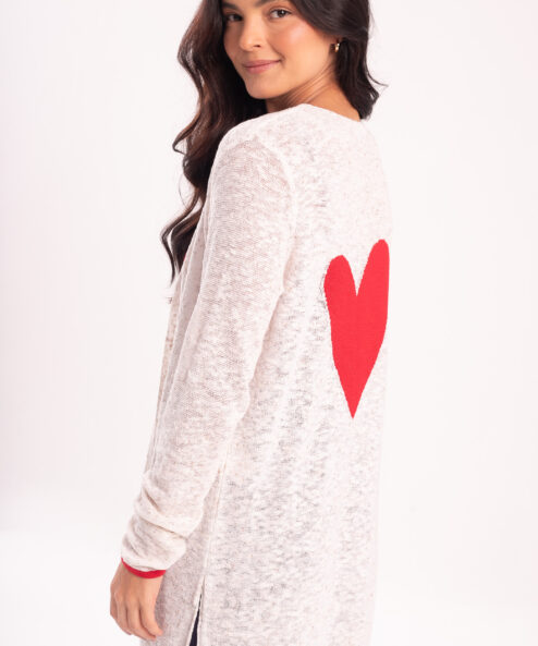 Cardigan Coração Off White