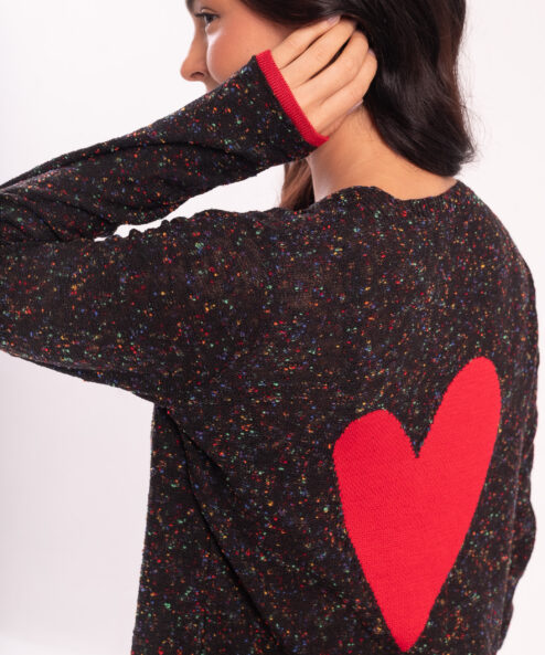 Cardigan Coração Preto