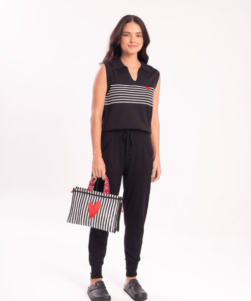 Polo Tricot Listra preta