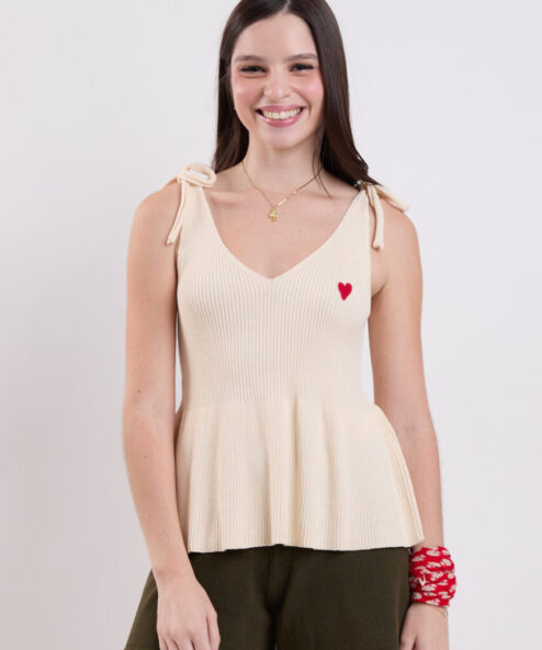 Regata Tricot Lacinhos Off white