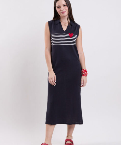 Vestido Polo Tricot Marinho