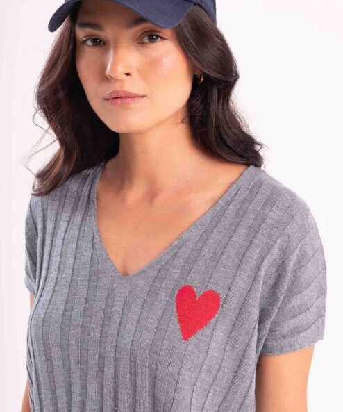 Camiseta Tricot linho Mescla
