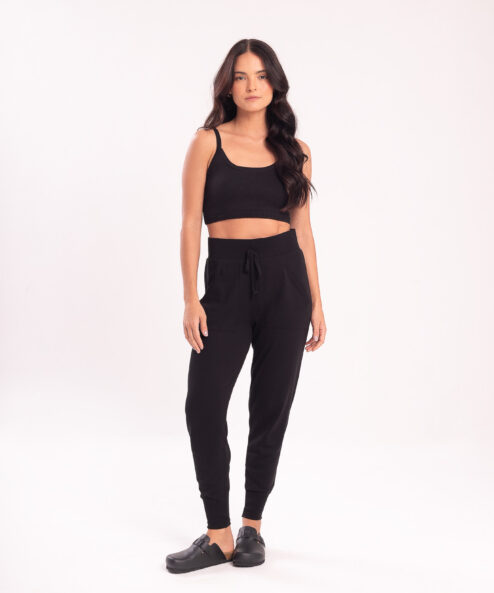 Top Tricot basic preto