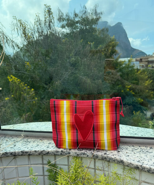 Necessaire pequena Xadrez Vermelha