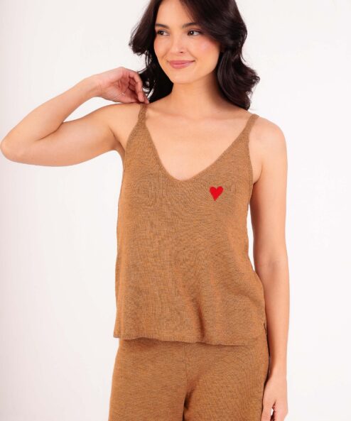 Regata Tricot Caramelo