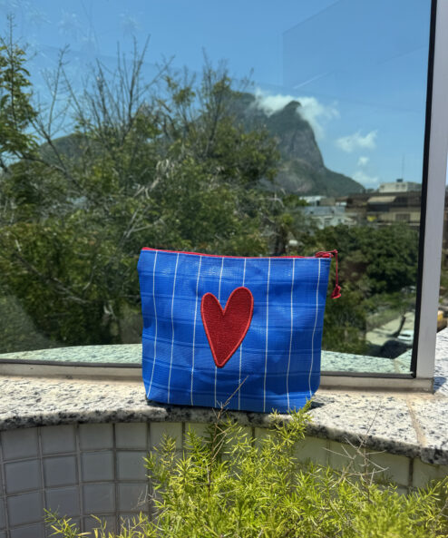 Necessaire grande Xadrez  Azul