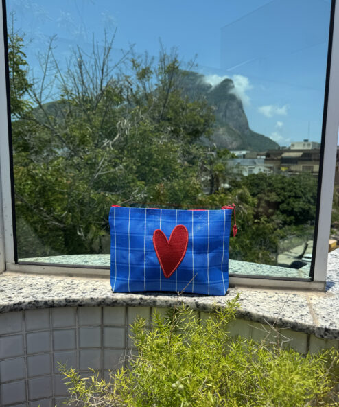 Necessaire pequena Xadrez Azul