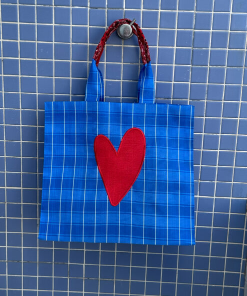 Bolsa Dupla Xadrez Azul  Personalizável