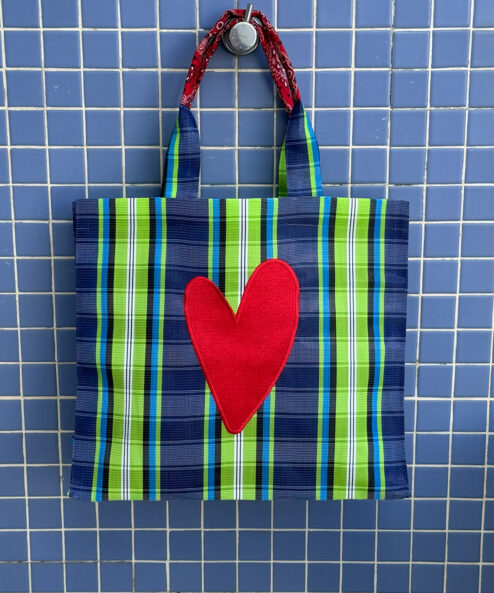 Bolsa Dupla Xadrez Marinho com Verde  Personalizável
