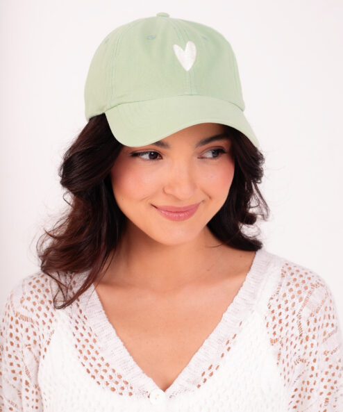Boné Sarja Coração Verde Menta