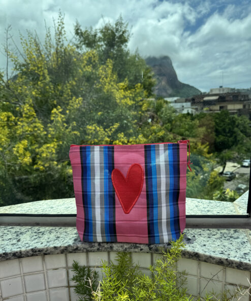 Necessaire grande Xadrez Rosa