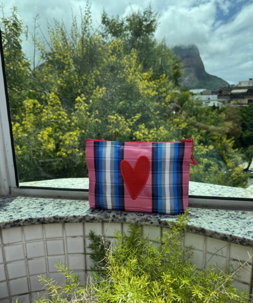 Necessaire pequena Xadrez  Rosa